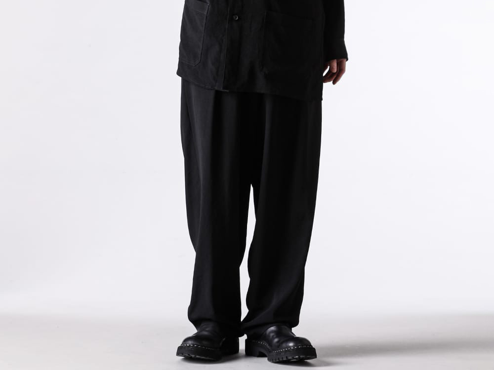 Yohji Yamamoto POUR HOMME - 26SS - Yohji Yamamoto POUR HOMME 1st Delivery Items - 1 tuck pants （Black） / HK-P46-5001-0021