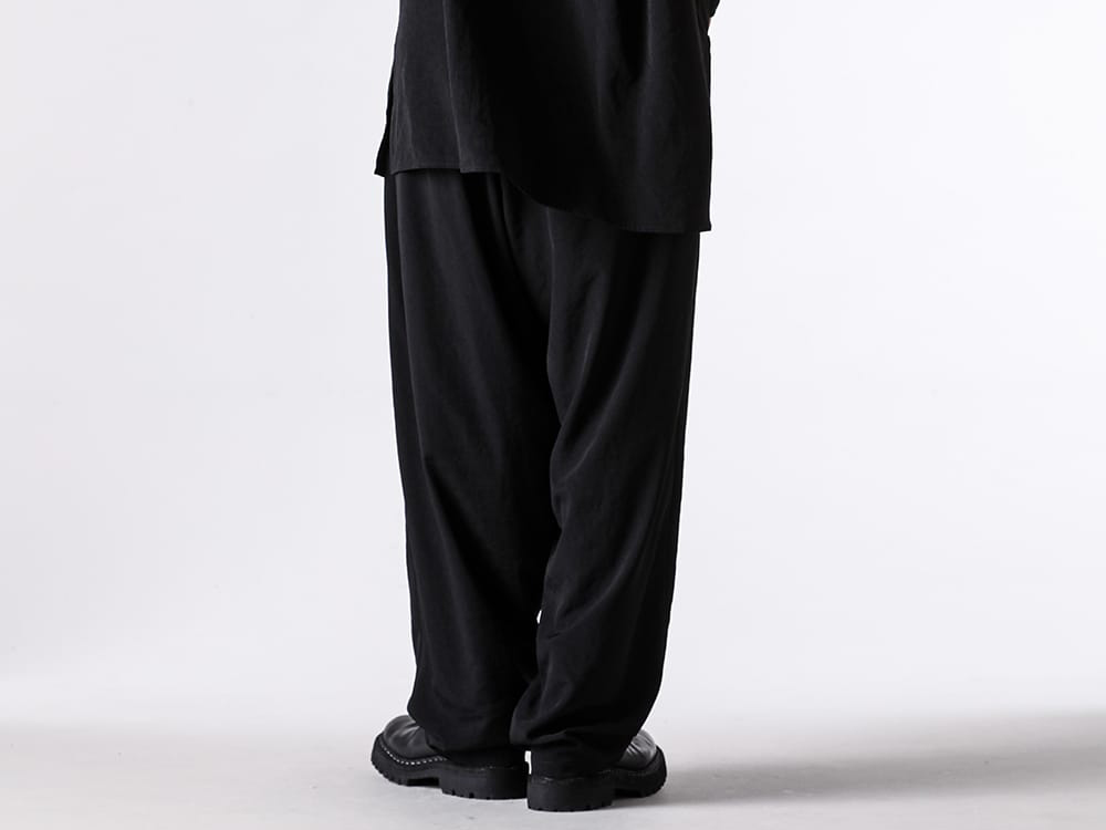 Yohji Yamamoto POUR HOMME - 26SS - Yohji Yamamoto POUR HOMME 1st Delivery Items - 1 tuck pants （Black） / HK-P46-500 1-0022