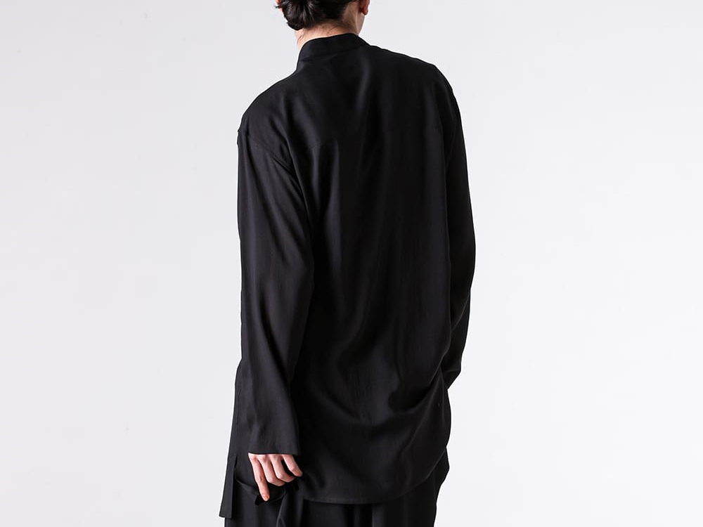 Yohji Yamamoto POUR HOMME - 26SS - Yohji Yamamoto POUR HOMME 1st Delivery Items - China button blouse （Black） / HK-B08-201 1-004