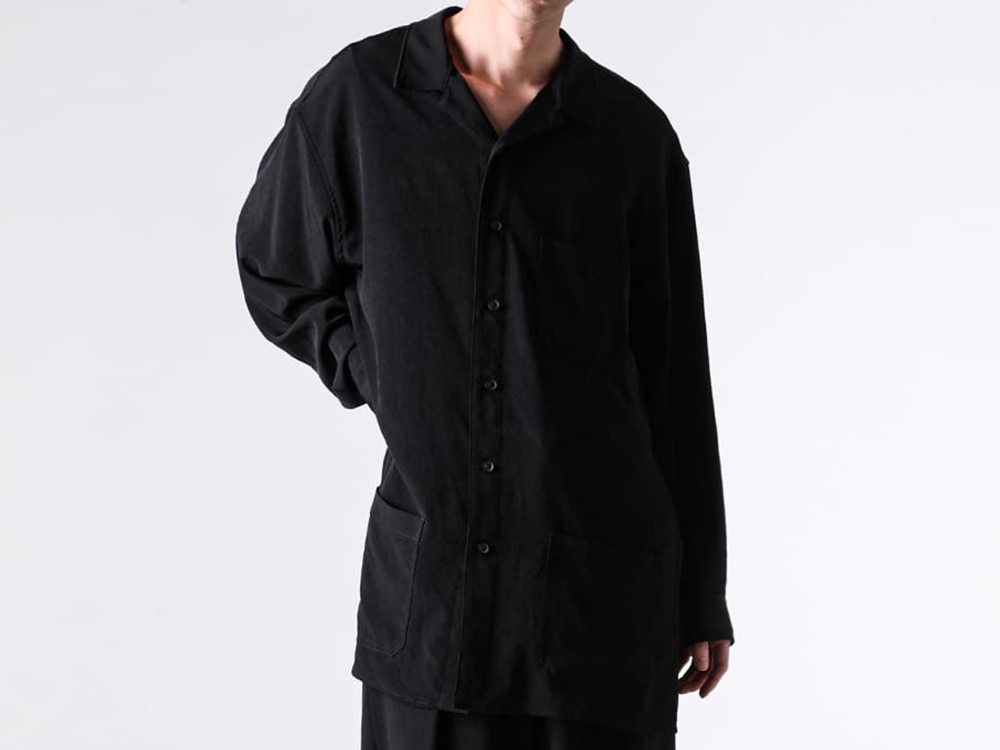 Yohji Yamamoto POUR HOMME - 26SS - Yohji Yamamoto POUR HOMME 1st Delivery Items - 3 pocket blouse （Black） / HK-B01-500 1-005