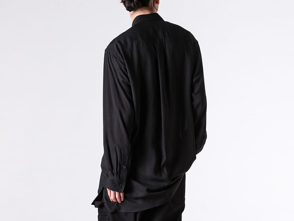 Yohji Yamamoto POUR HOMME - 26SS - Yohji Yamamoto POUR HOMME 1st Delivery Items - Standard big shirt （Black） / HK-B06-201 1-008