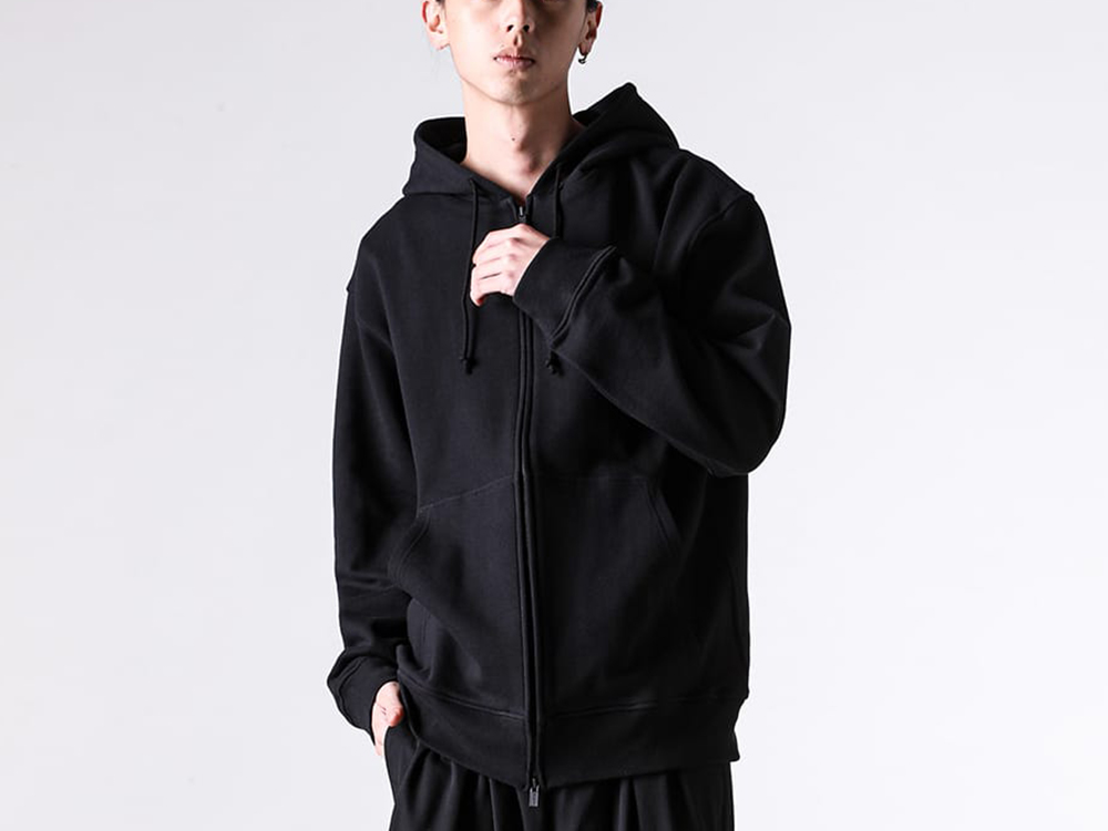 Yohji Yamamoto POUR HOMME - 26SS - Yohji Yamamoto POUR HOMME 1st Delivery Items - Hoodie （Black） / HK-T11-081 1-009