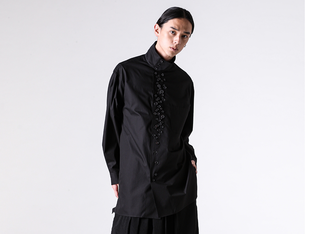 Y's for men- 26SS  - Y's for men 1st Delivery Items - LONG SLEEVE SHIRT WITH MAY （Black） / MA-B10-001 2-001