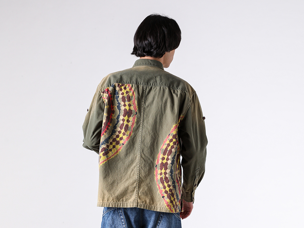 KHOKI - 26SS styling - KHOKI 1st delivery items - ie-Dye Military Shirt （Khaki）/ 26ss-b-02 1-0014