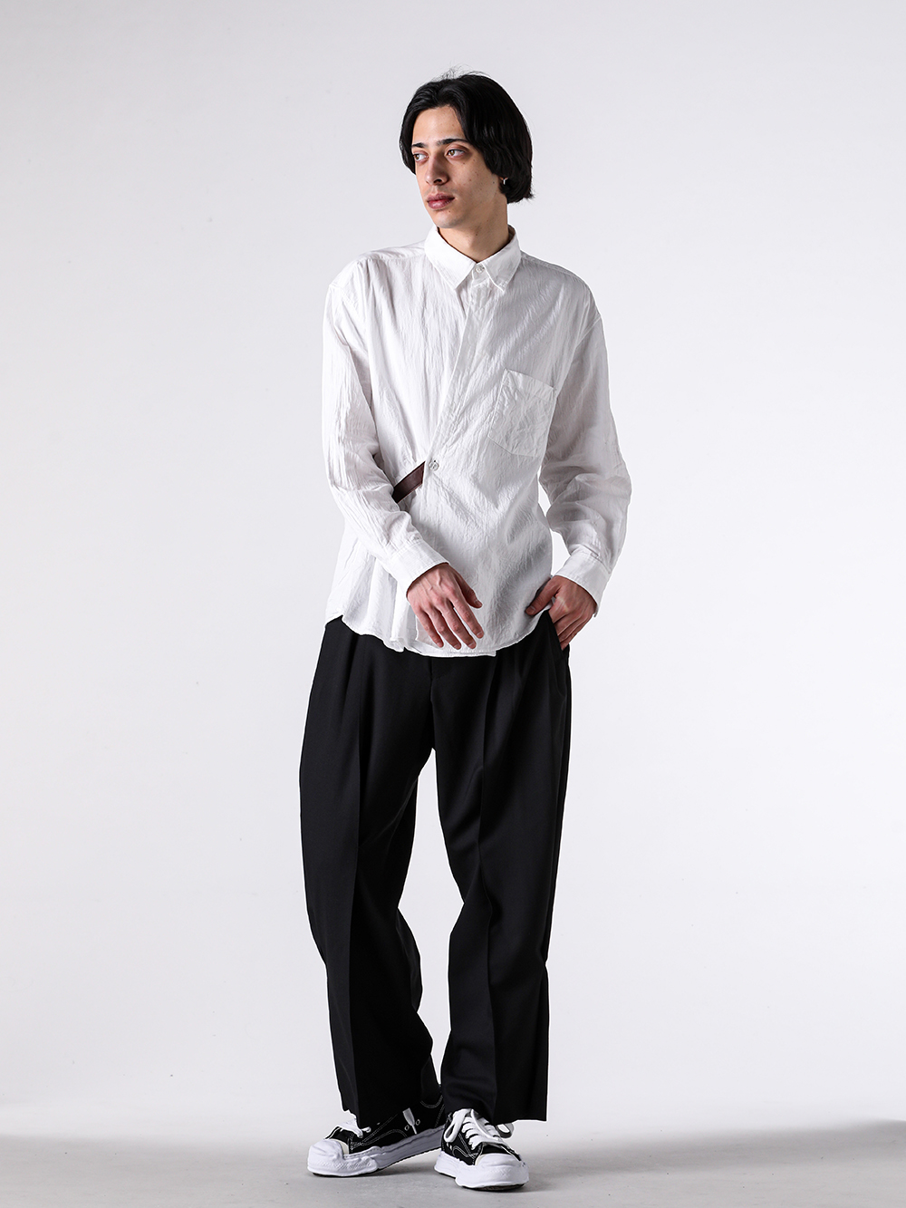 KHOKI - 26SS styling - KHOKI 1st delivery items - Asymmetric Shirt （White）/ 26ss-b-01 1-0018