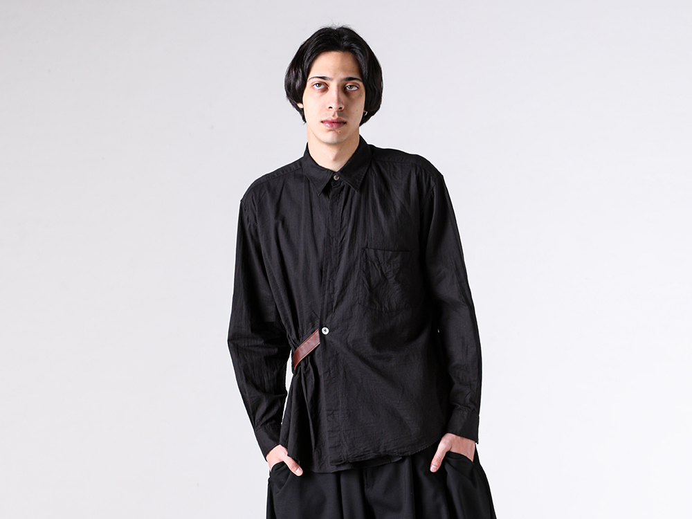 KHOKI - 26SS styling - KHOKI 1st delivery items - Asymmetric Shirt （Black）/ 26ss-b-01 1-0019