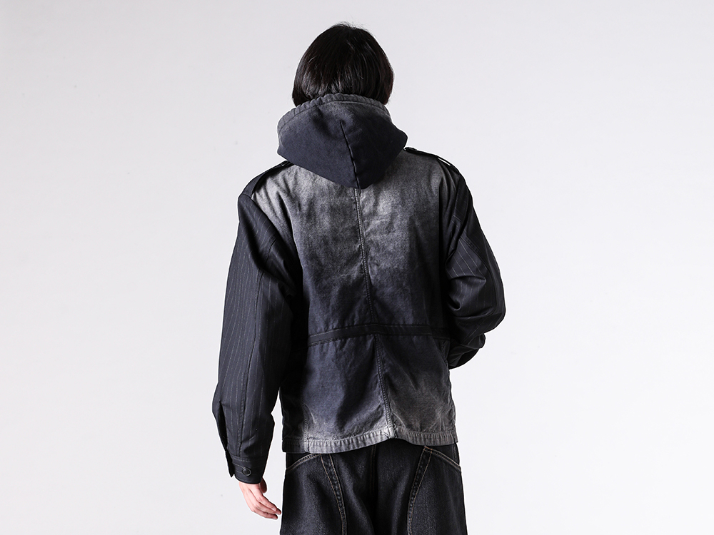KHOKI - 26SS styling - KHOKI 1st delivery items - Combination Military Jacket （Black）/ 26ss-jk-03 1-002