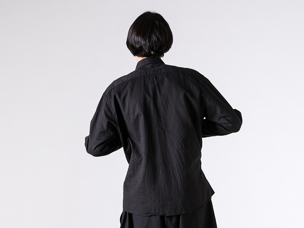 KHOKI - 26SS styling - KHOKI 1st delivery items - Asymmetric Shirt （Black）/ 26ss-b-01 1-0020