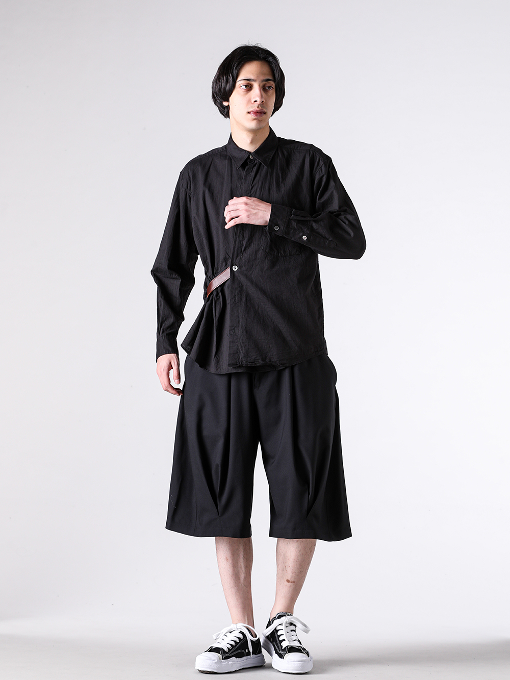 KHOKI - 26SS styling - KHOKI 1st delivery items - Asymmetric Shirt （Black）/ 26ss-b-01 1-0021