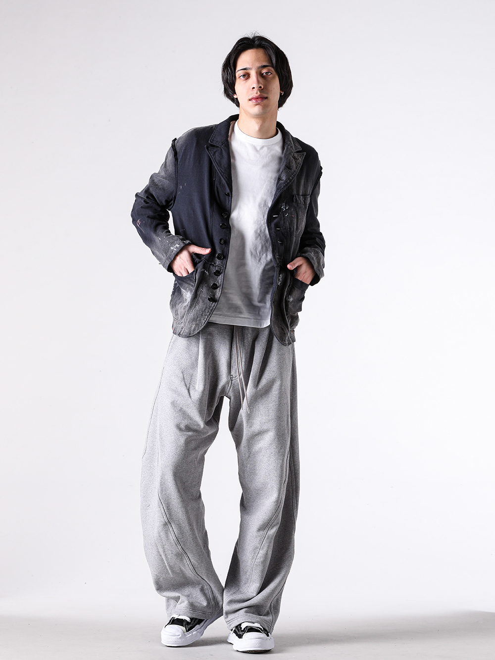 KHOKI - 26SS styling - KHOKI 1st delivery items - 3D Cutting Sweat Pants （Grey）/ 26ss-p-02 1-0039