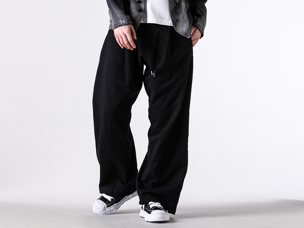 KHOKI - 26SS styling - KHOKI 1st delivery items - 3D Cutting Sweat Pants （Black）/ 26ss-p-02 1-0040