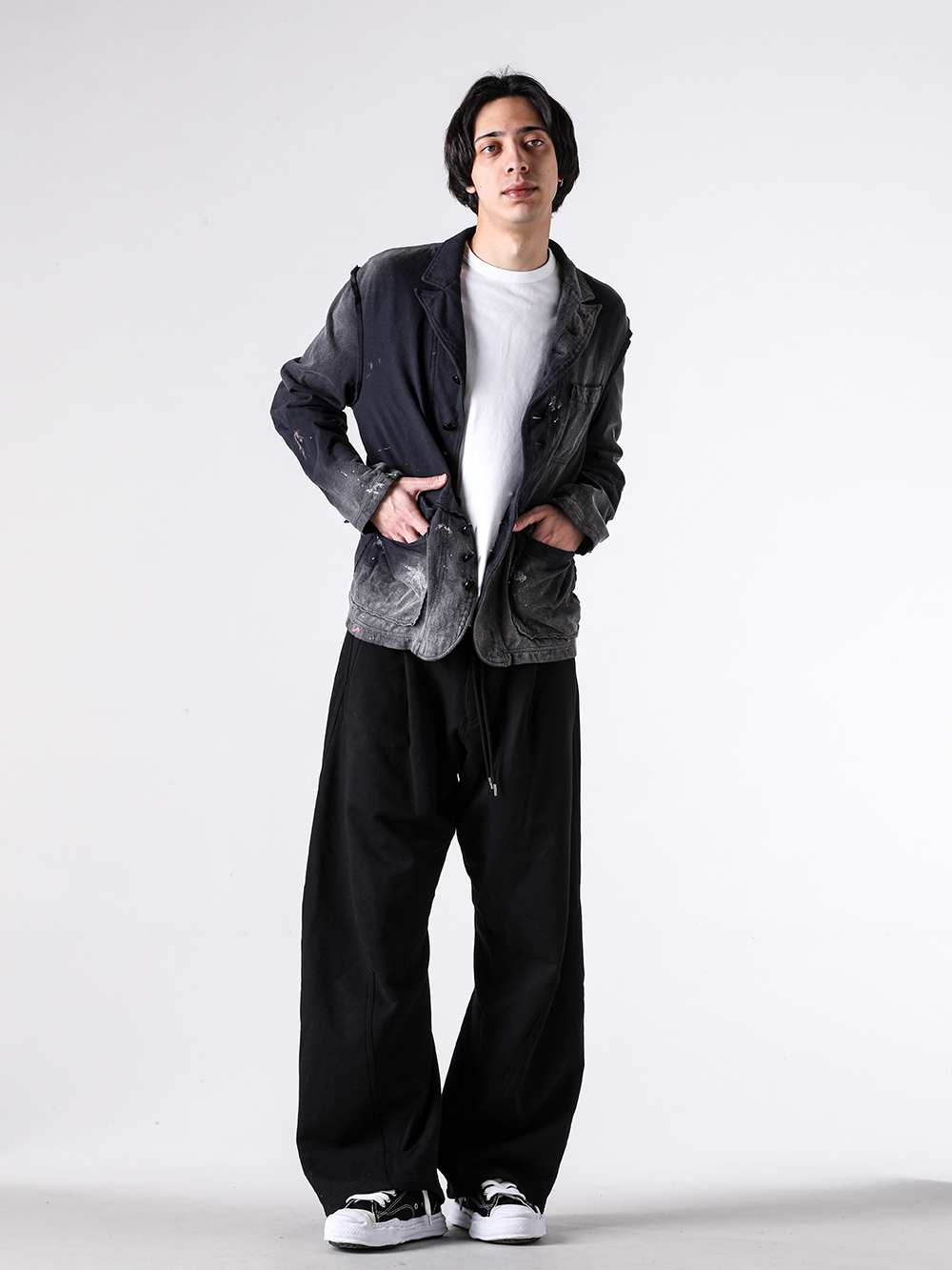 KHOKI - 26SS styling - KHOKI 1st delivery items - 3D Cutting Sweat Pants （Black）/ 26ss-p-02 1-0042