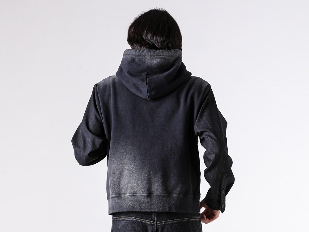 KHOKI - 26SS styling - KHOKI 1st delivery items - Combination Zip Hoodie （Black）/ 26ss-t-12 1-008