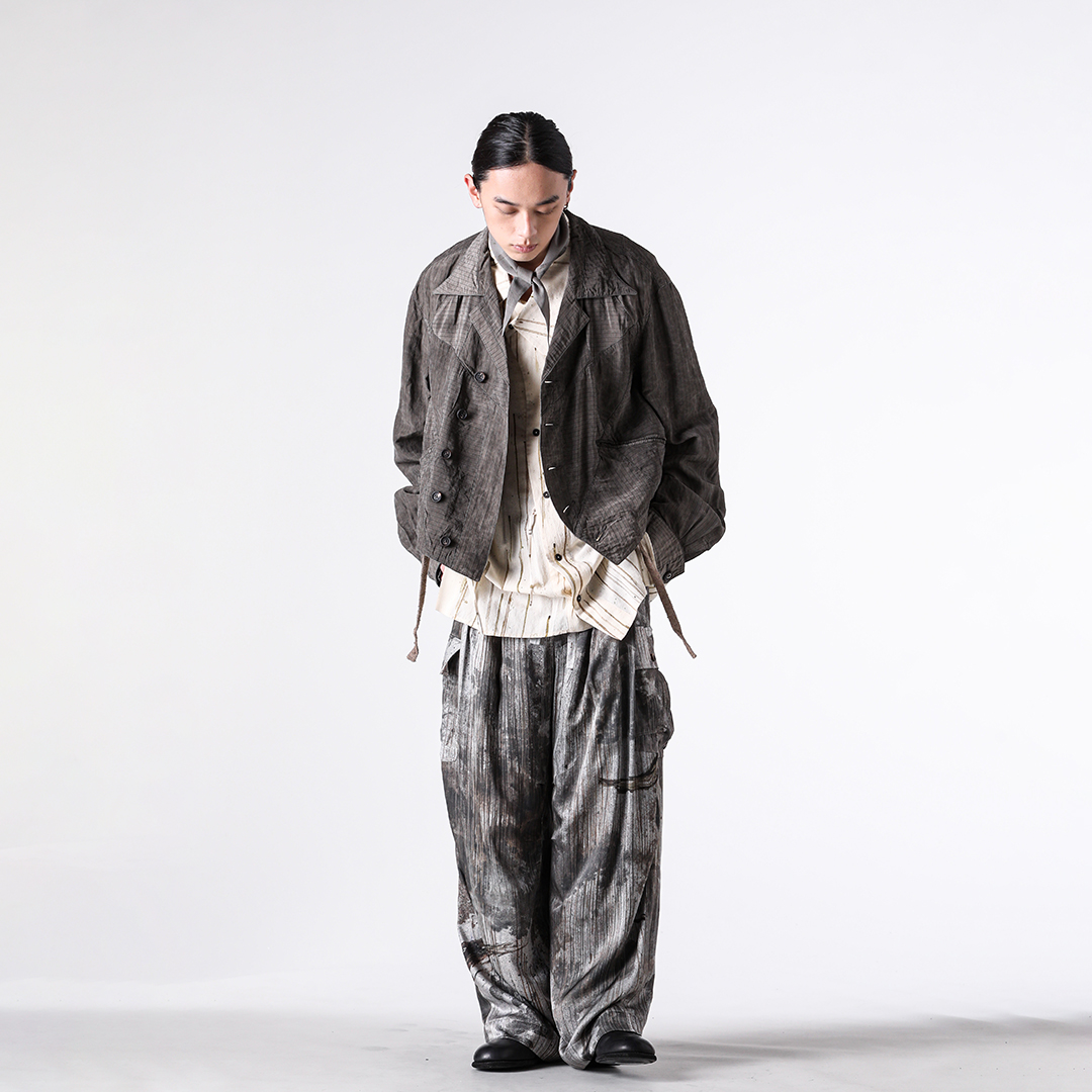 ZIGGY CHEN 26SS クロップドパッチワークジャケット カーゴトラウザー