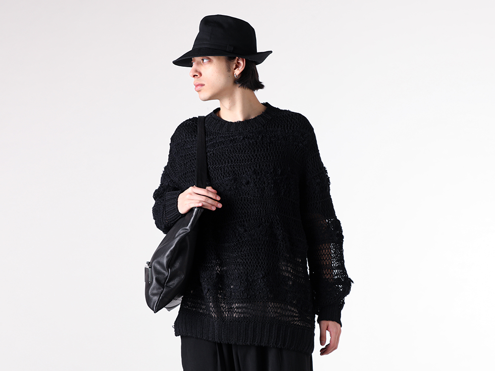 Yohji Yamamoto POUR HOMME 26SS ブラックの陰影をニットで表現した