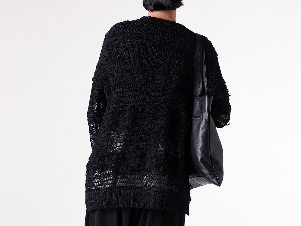 Yohji Yamamoto POUR HOMME 26SS ブラックの陰影をニットで表現した