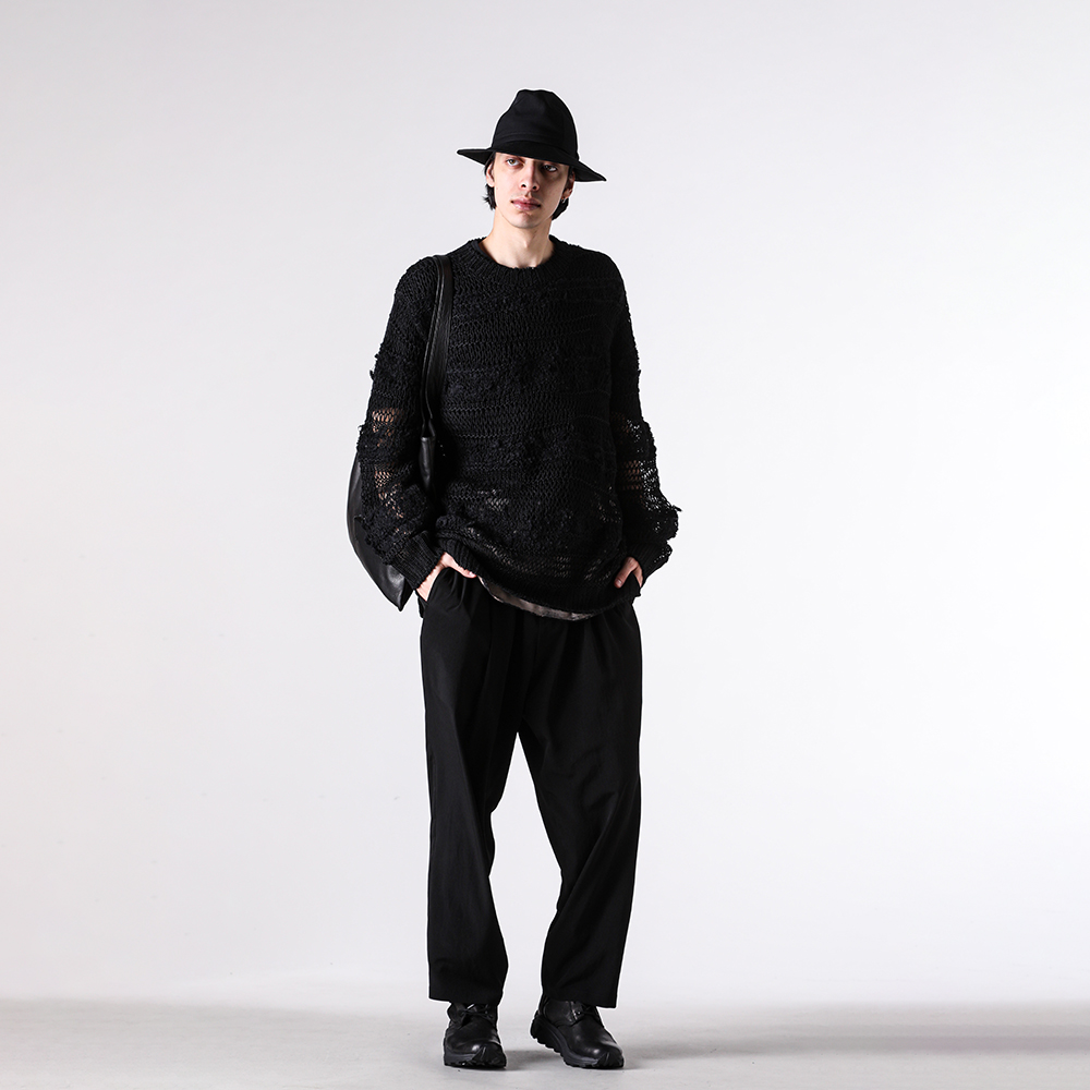 Yohji Yamamoto POUR HOMME 26SS ブラックの陰影をニットで表現した
