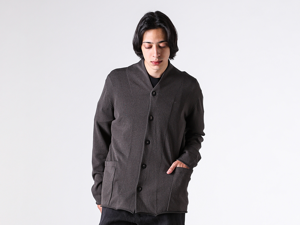 DEVOA（デヴォア）コットンカーディガン　サイズ44 ririzip 日本製 DEVOA 26SS バンブーナイロンと野蚕シルクを用いたリラックススタイル