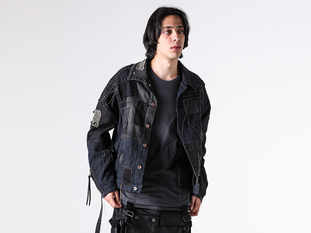 Crust Damage Repair Denim Jacket （Black）