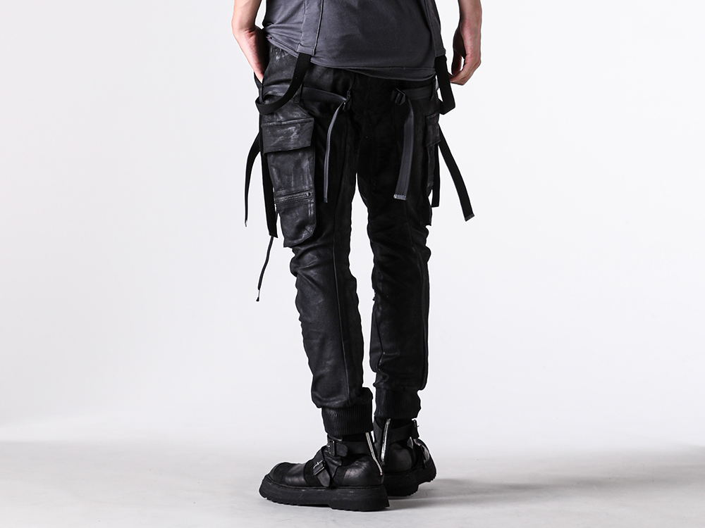 Product Coated Bag Attached Cargo Jog Pants （Black）