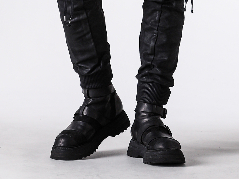 ARMY Back Zip Belt Boots （Black）
