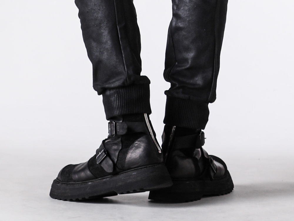 ARMY Back Zip Belt Boots （Black）