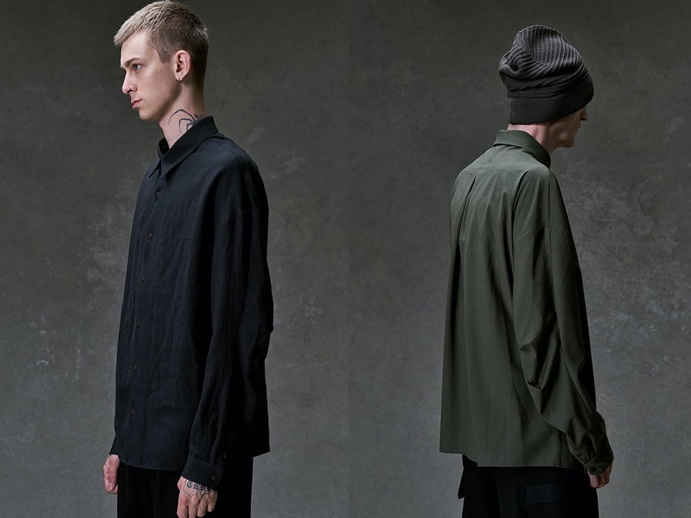 Overall image of the two Loose Fit Shirt models side-by-side