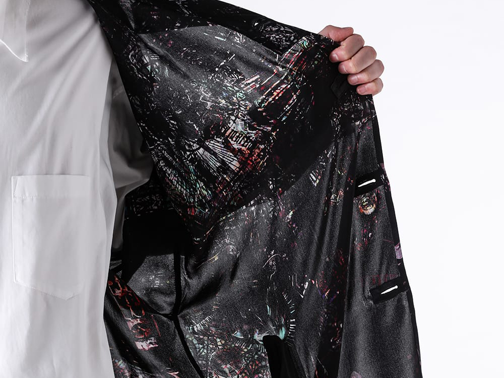 Back style image showing the reverse side fluttering in the wind
