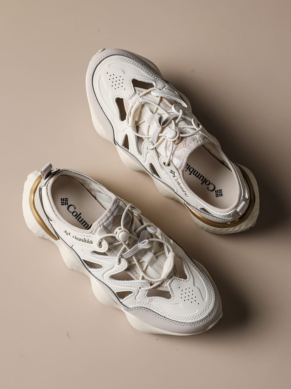 Close-up image of the shoe's heel area and logo