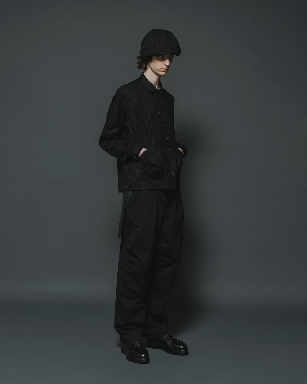 Styling 3: Front view of chic styling featuring the embroidered shirt