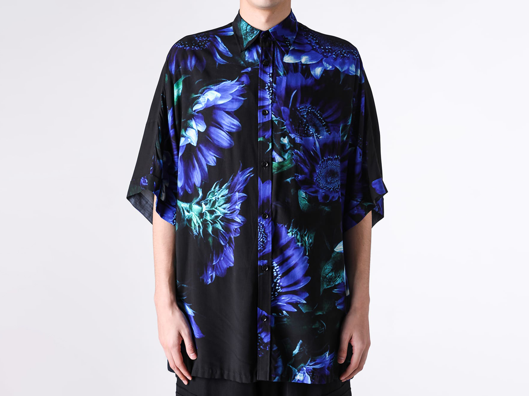 Full front image of Ground Y's front dolman big shirt