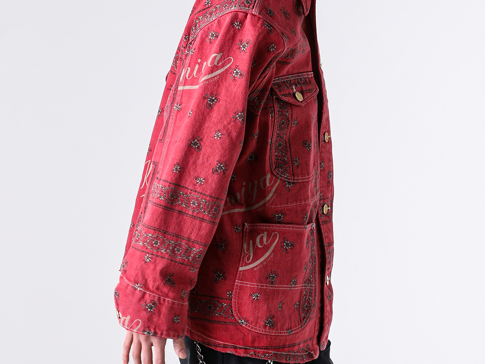 Bandana Print Chore Jacket (RED)