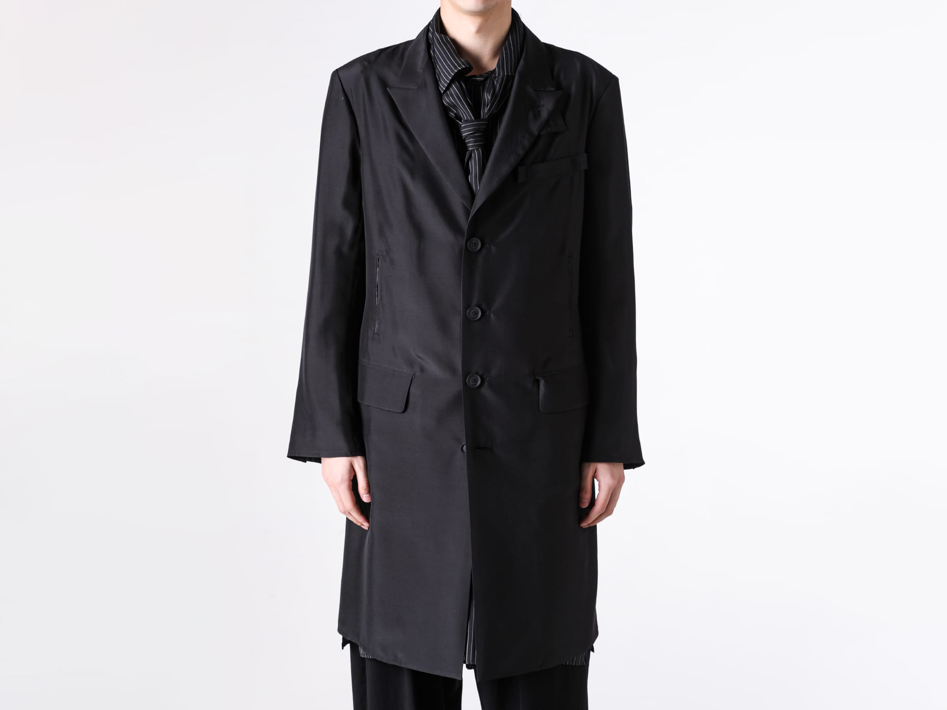 【試着のみ】26SS Yohji Yamamoto 3ボタンジャケット ヨウジヤマモト 26SS 新作ジャケット｜シルク羽二重とTaタキシード