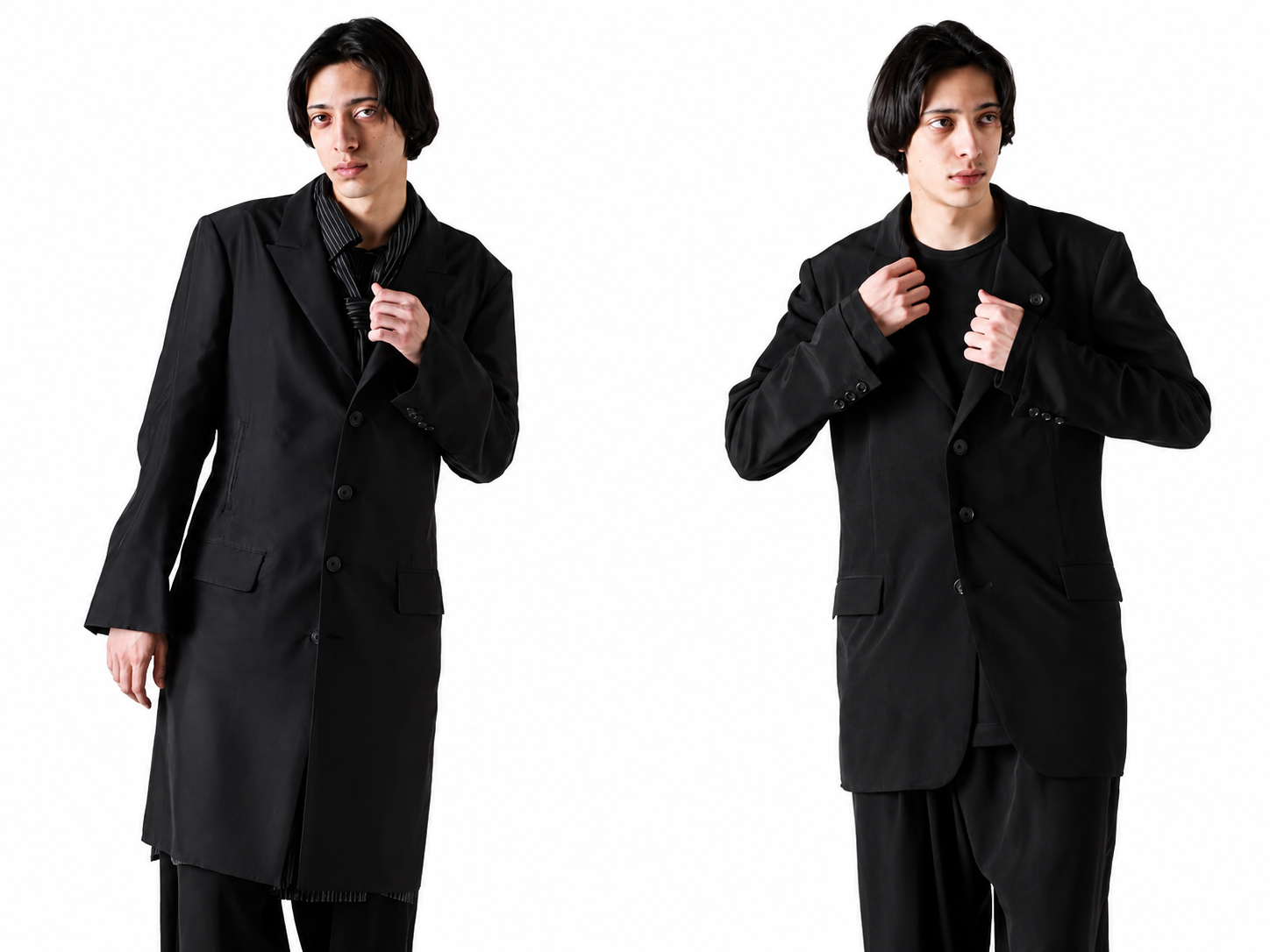 ヨウジヤマモト ブラックジャケット ヨウジヤマモト 26SS 新作ジャケット｜シルク羽二重とTaタキシード