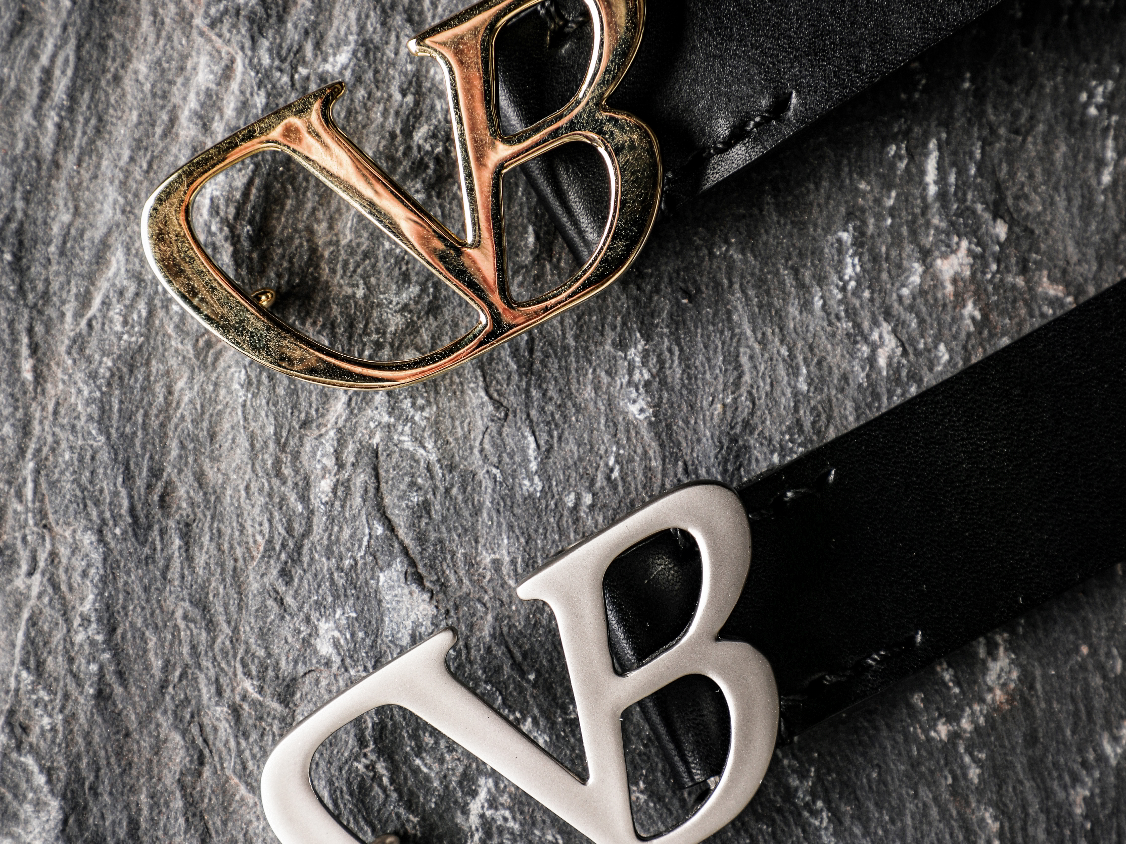 Close-up image of the custom buckle on the doublet DB Hook Buckle Belt