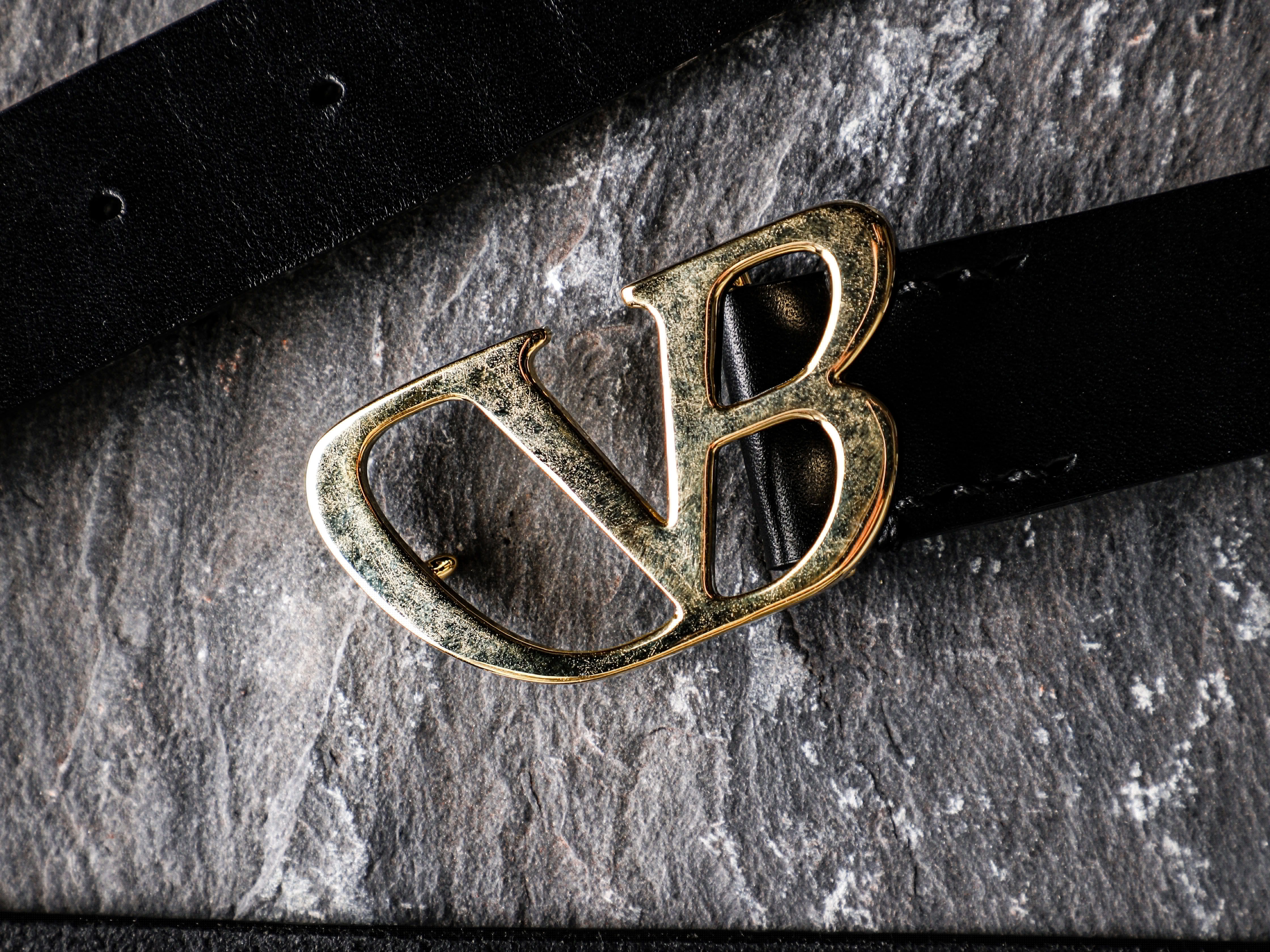 Macro image showing the industrial texture of the doublet buckle