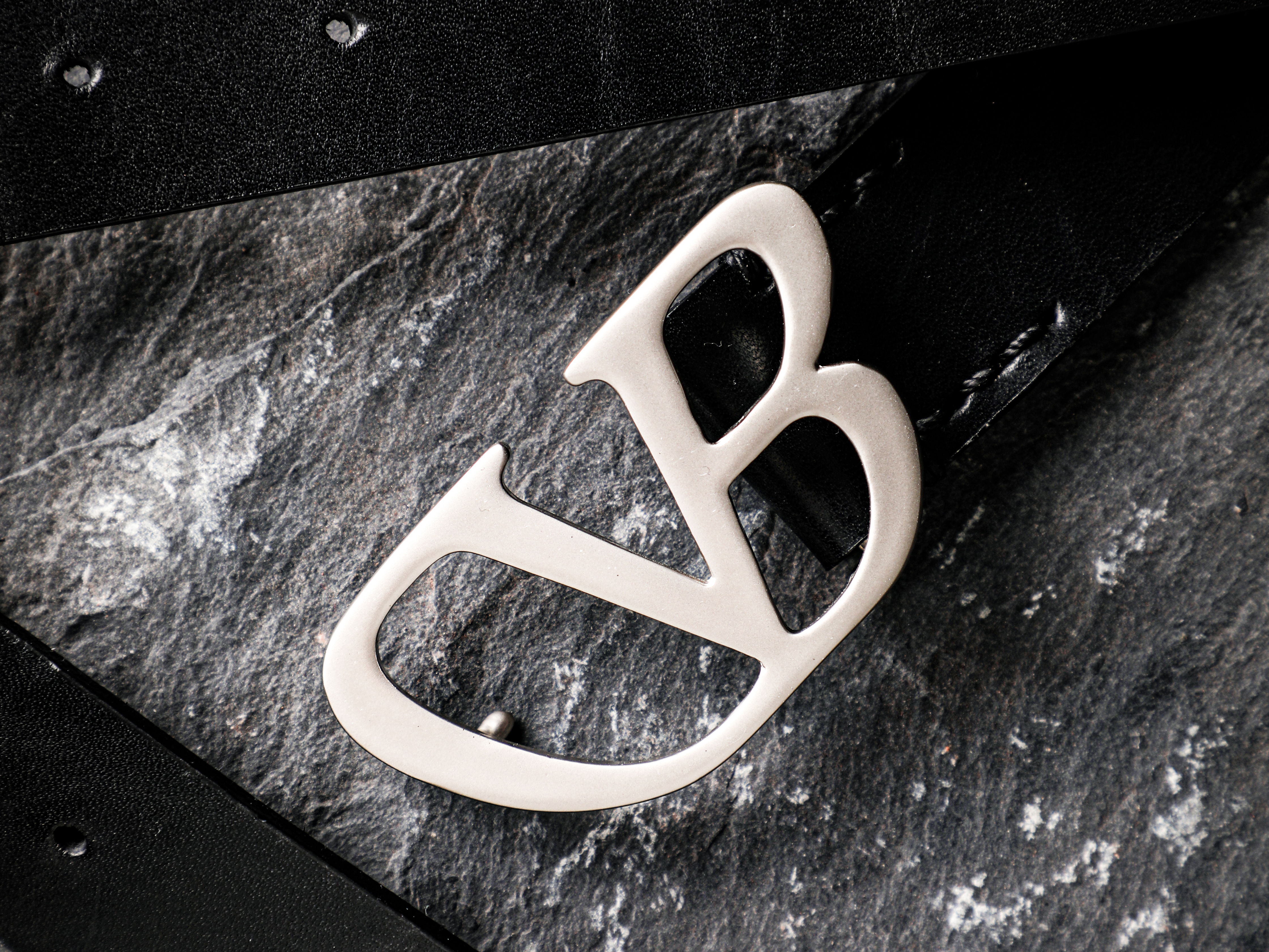 Macro image showing the industrial texture of the doublet buckle