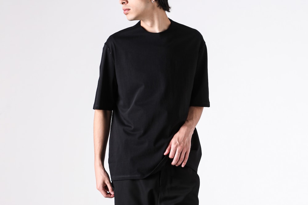 DEVOA Tシャツ ブラック サイズ3 DEVOA 26-27AW Short-Sleeve Cotton Jersey: 40-count cotton jersey