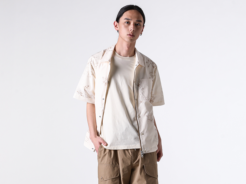 Moncler モンクレール ナイロンとのコンビ コットンフレアーシャツ