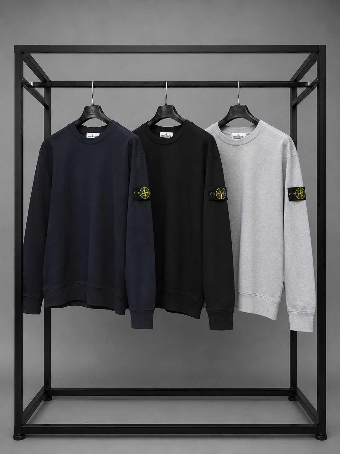 Image of crew neck knit and sweatshirt