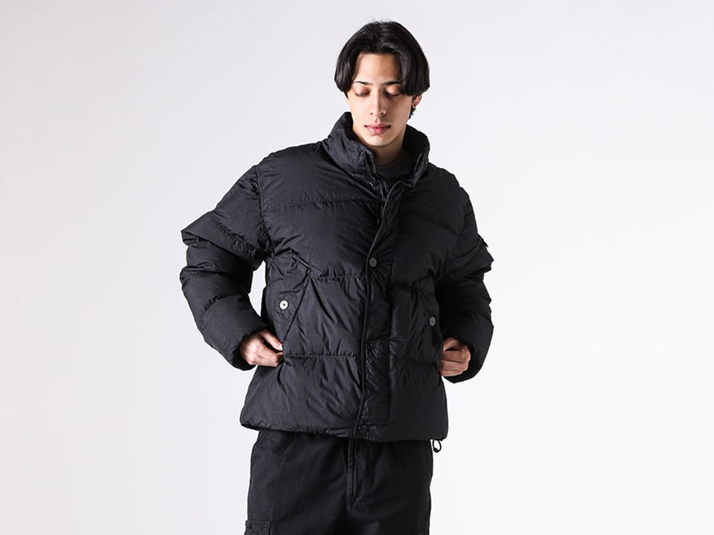 Full view of the STONE ISLAND down jacket (BOMBER)