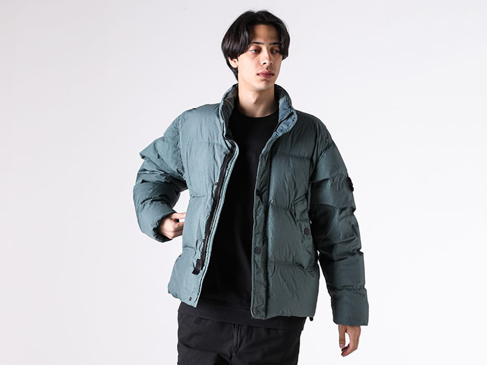 Styling image featuring the STONE ISLAND outerwear