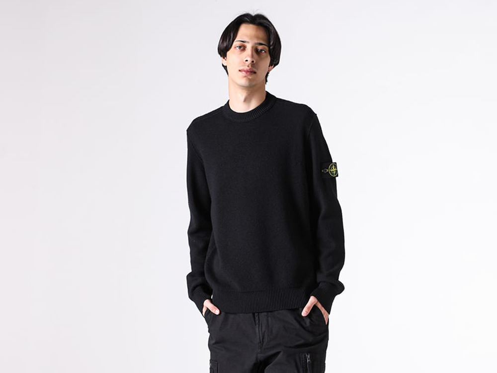 Full view of the STONE ISLAND crewneck knit