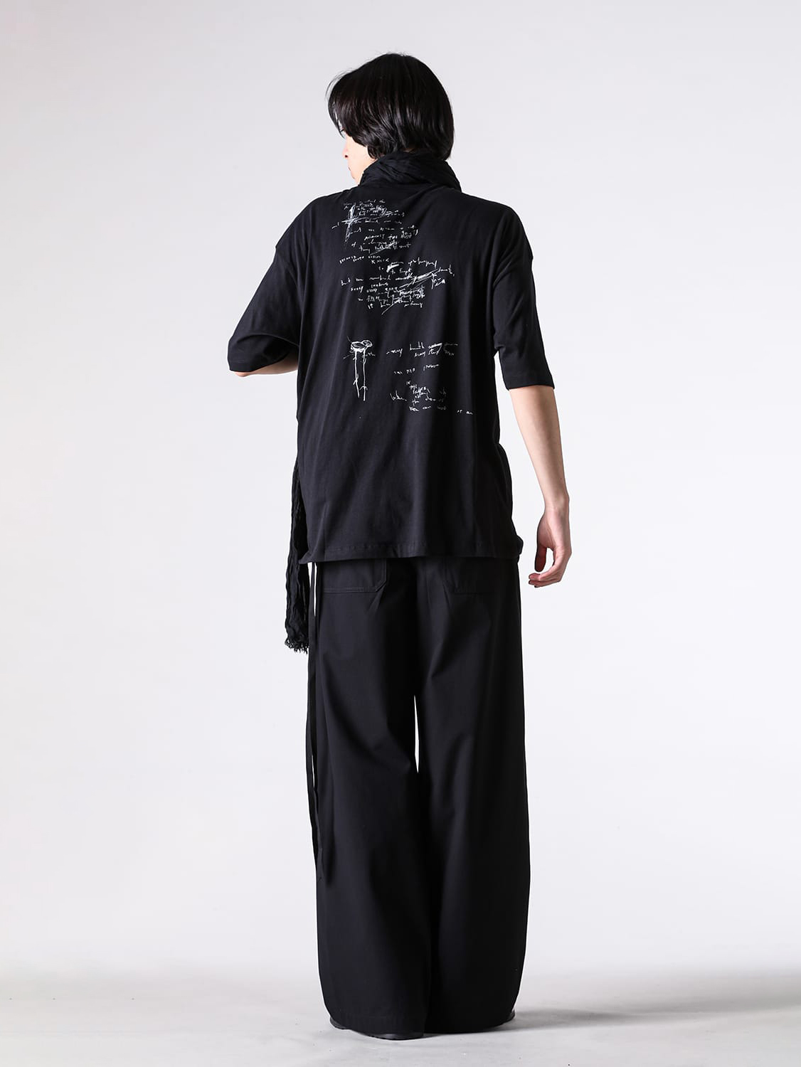 Ann Demeulemeester 26SS新作Tシャツ4型 グラフィックと直線的ドレープ