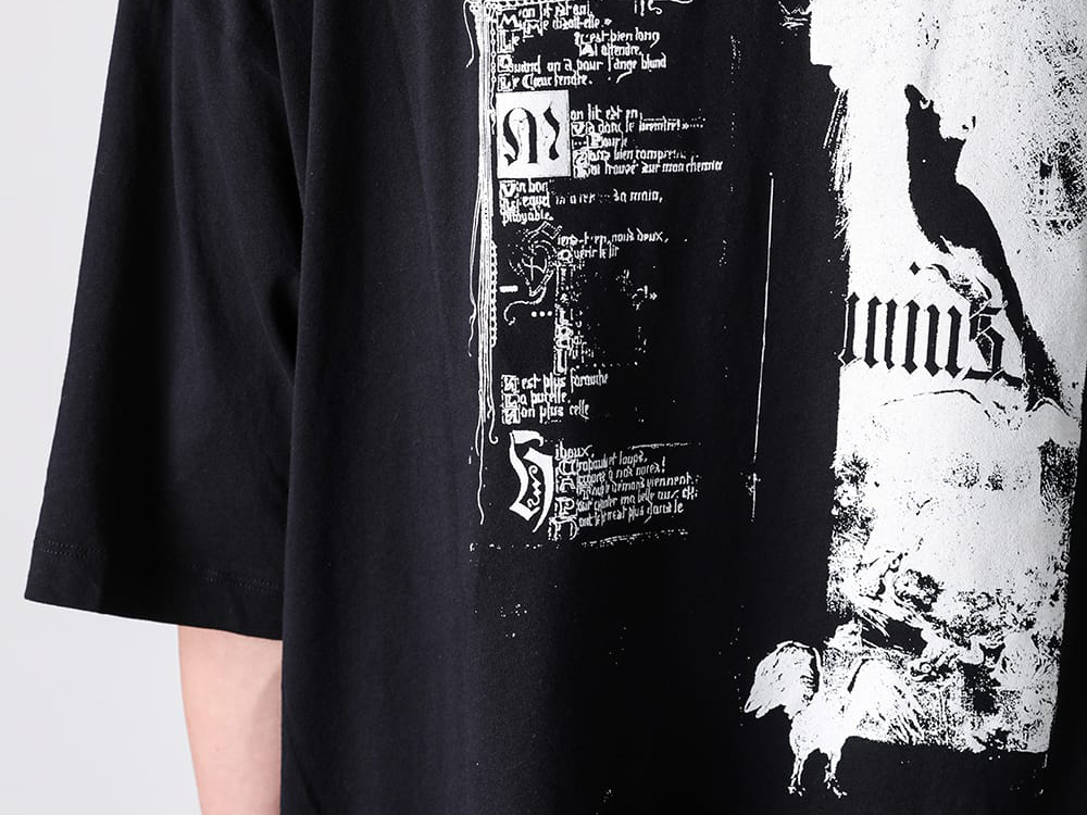 Ann Demeulemeester 26SS新作Tシャツ4型 グラフィックと直線的ドレープ