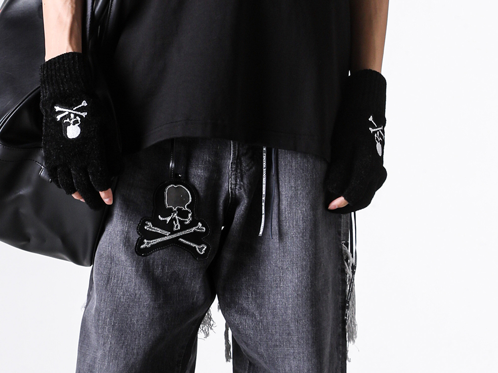 mastermind world マスターマインドワールド 20SS ダブルウエスト スカルプリント ダメージ加工 コットンパンツ ブラック MW20S04-PA001-000 mastermind（マスターマインド）2026-27AW新作15型が入荷 -FASCINATE