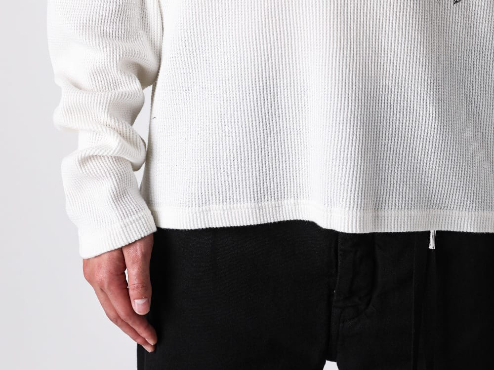 ANN DEMEULEMEESTER 長袖ニット ホワイト Ann Demeulemeester 26AW ロンT2型のサイズ感 -FASCINATE