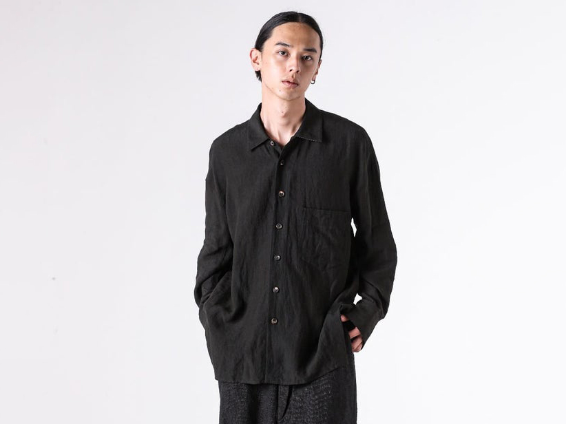 Puppytooth Cocoon Shirt - Blackの全体画像