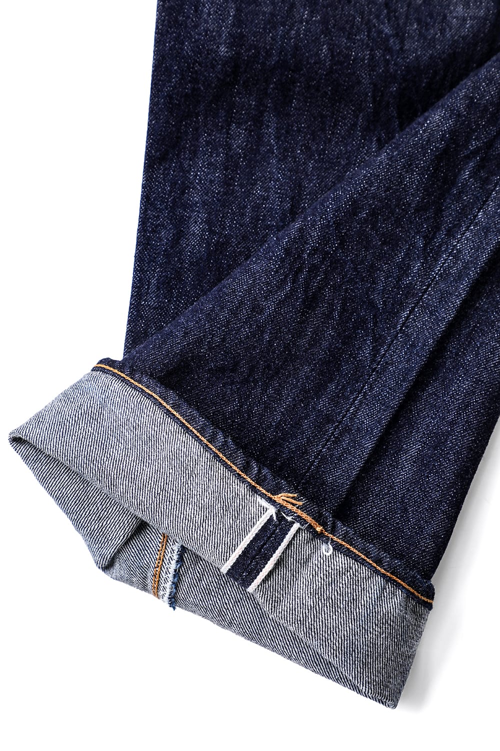 Baggy 50sジーンズの折り返した裾、耳と内側の縫い目