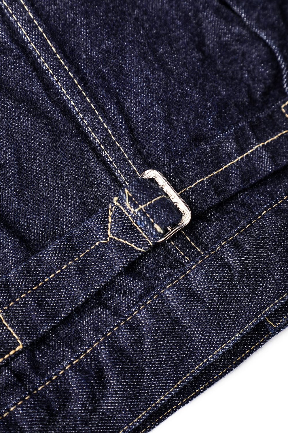 TCB Late S40's Jacketの百合の尾錠と三角形に近い留めステッチ